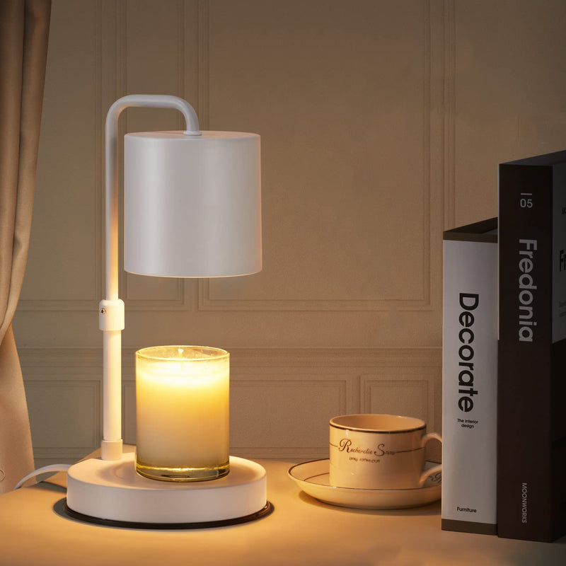 Lampe de table moderne minimaliste en fer réglable en hauteur, cylindre rond, 1 lumière, cire fondue pour chambre à coucher 