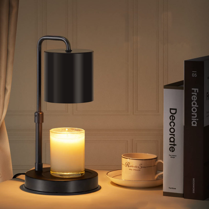 Lampe de table moderne minimaliste en fer réglable en hauteur, cylindre rond, 1 lumière, cire fondue pour chambre à coucher 