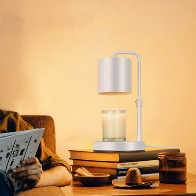 Lampe de table moderne minimaliste en fer réglable en hauteur, cylindre rond, 1 lumière, cire fondue pour chambre à coucher 