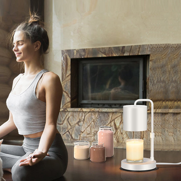 Lampe de table moderne minimaliste en fer réglable en hauteur, cylindre rond, 1 lumière, cire fondue pour chambre à coucher 