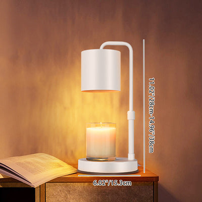 Lampe de table moderne minimaliste en fer réglable en hauteur, cylindre rond, 1 lumière, cire fondue pour chambre à coucher 
