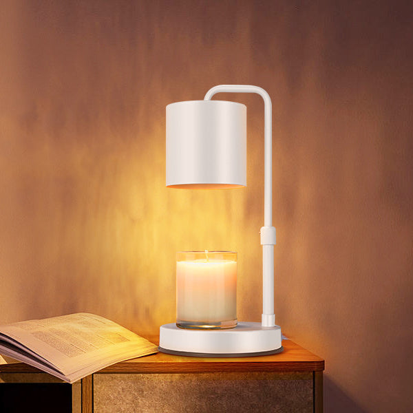 Lampe de table moderne minimaliste en fer réglable en hauteur, cylindre rond, 1 lumière, cire fondue pour chambre à coucher 