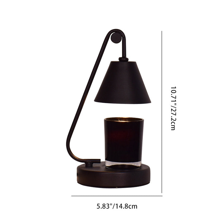 Lampe de table en fer à une lumière en forme de cône ronde scandinave contemporaine avec cire fondante pour chambre à coucher 