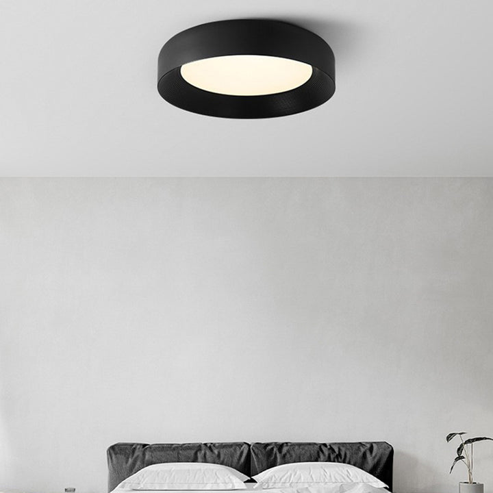 Modern Minimalist Round Dome Iron Acrylic LED Flush Mount Ceiling Light For Bedroom