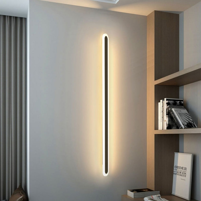 Modern Minimalist Linear Iron Acrylic LED Wall Sconce Lamp For Bedroom