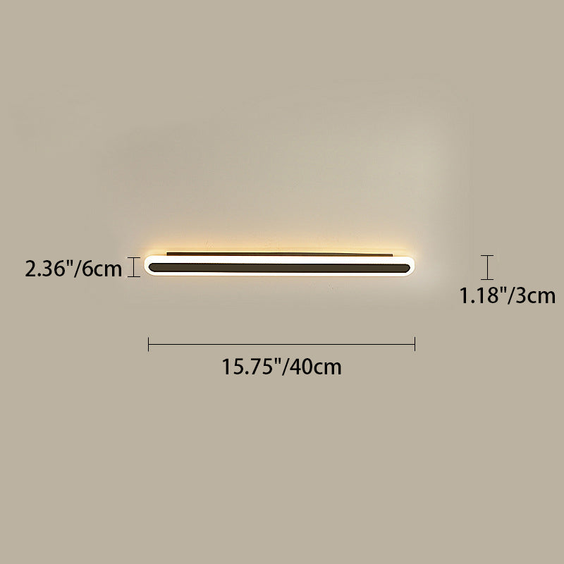 Modern Minimalist Linear Iron Acrylic LED Wall Sconce Lamp For Bedroom