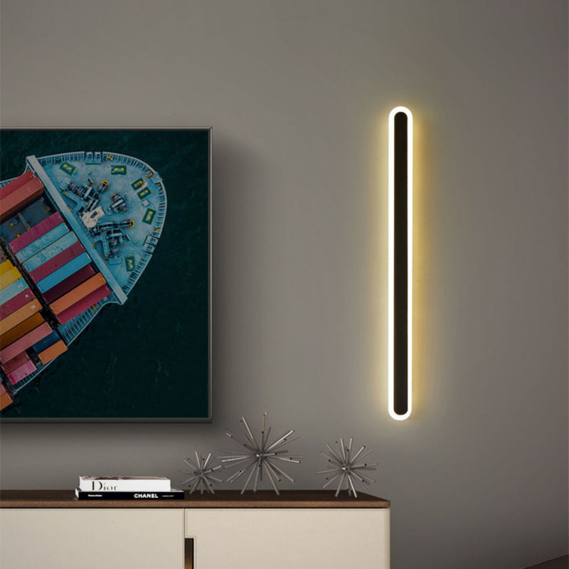 Modern Minimalist Linear Iron Acrylic LED Wall Sconce Lamp For Bedroom