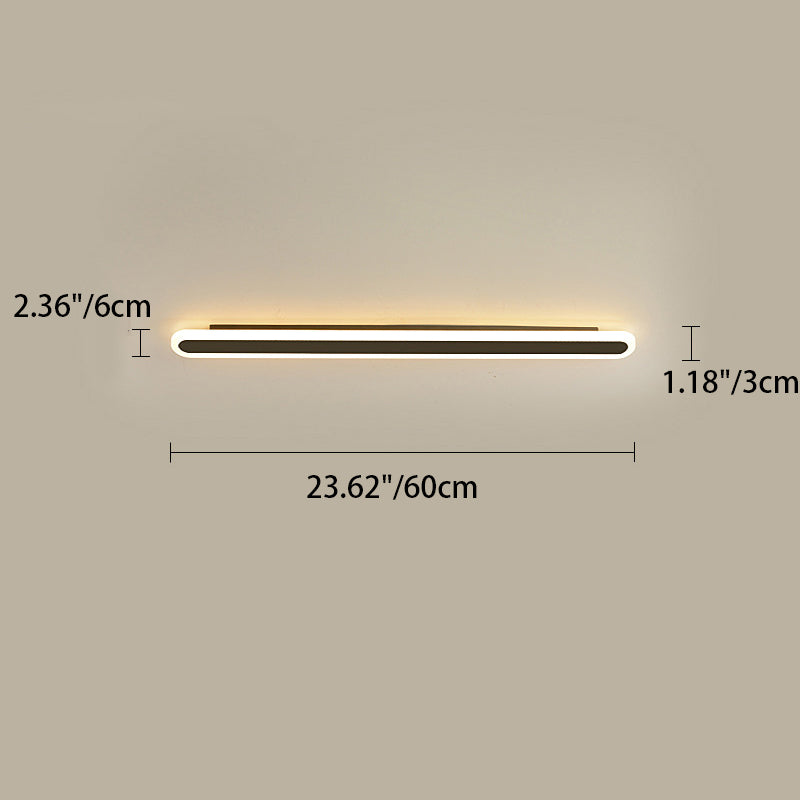 Modern Minimalist Linear Iron Acrylic LED Wall Sconce Lamp For Bedroom