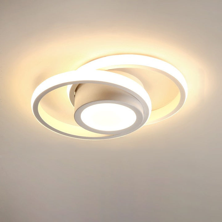 Luz de techo LED de montaje semi empotrado de hierro y aluminio redondo cuadrado moderno minimalista para pasillo 