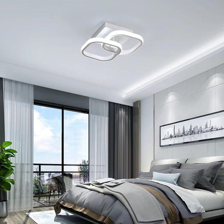 Luz de techo LED de montaje semi empotrado de hierro y aluminio redondo cuadrado moderno minimalista para pasillo 
