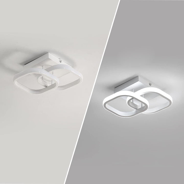 Luz de techo LED de montaje semi empotrado de hierro y aluminio redondo cuadrado moderno minimalista para pasillo 