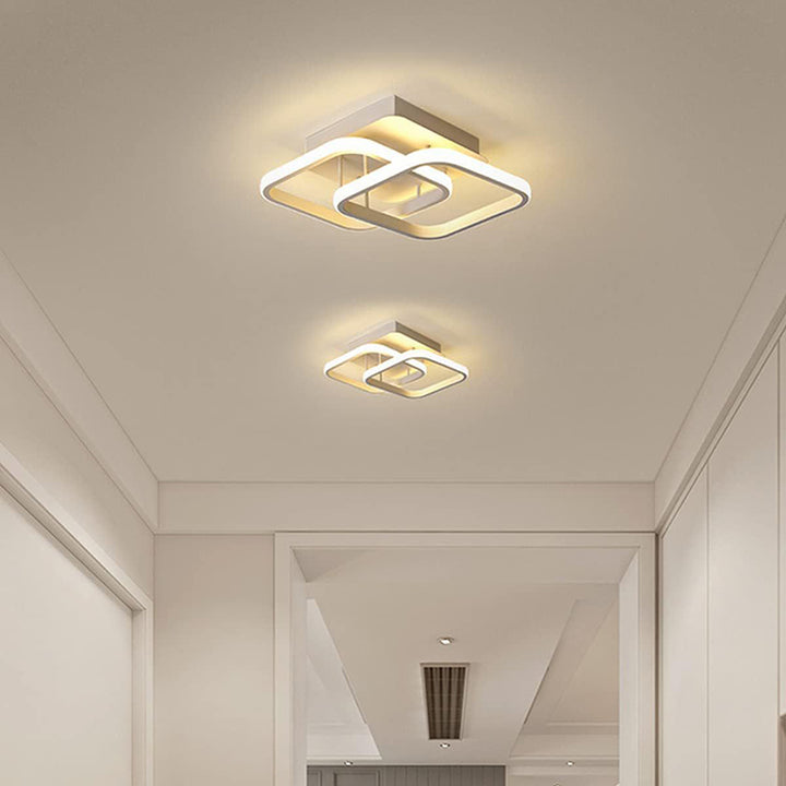 Luz de techo LED de montaje semi empotrado de hierro y aluminio redondo cuadrado moderno minimalista para pasillo 