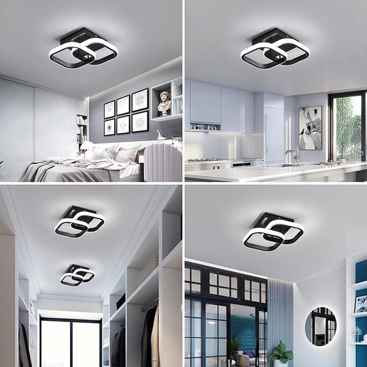 Luz de techo LED de montaje semi empotrado de hierro y aluminio redondo cuadrado moderno minimalista para pasillo 
