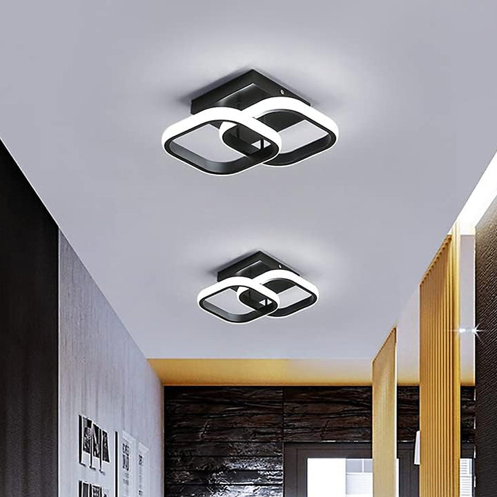 Luz de techo LED de montaje semi empotrado de hierro y aluminio redondo cuadrado moderno minimalista para pasillo 