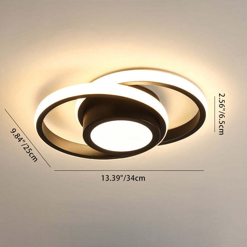 Luz de techo LED de montaje semi empotrado de hierro y aluminio redondo cuadrado moderno minimalista para pasillo 