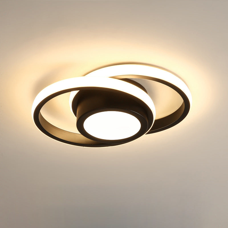 Luz de techo LED de montaje semi empotrado de hierro y aluminio redondo cuadrado moderno minimalista para pasillo 
