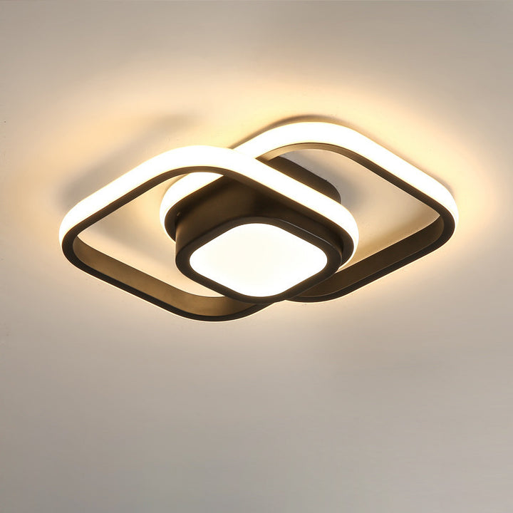 Luz de techo LED de montaje semi empotrado de hierro y aluminio redondo cuadrado moderno minimalista para pasillo 
