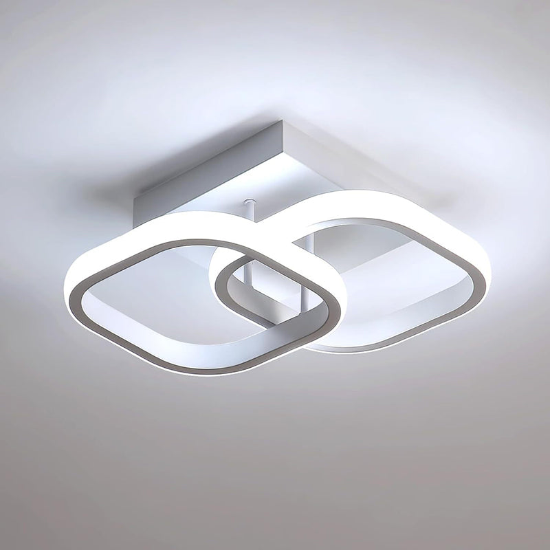 Luz de techo LED de montaje semi empotrado de hierro y aluminio redondo cuadrado moderno minimalista para pasillo 