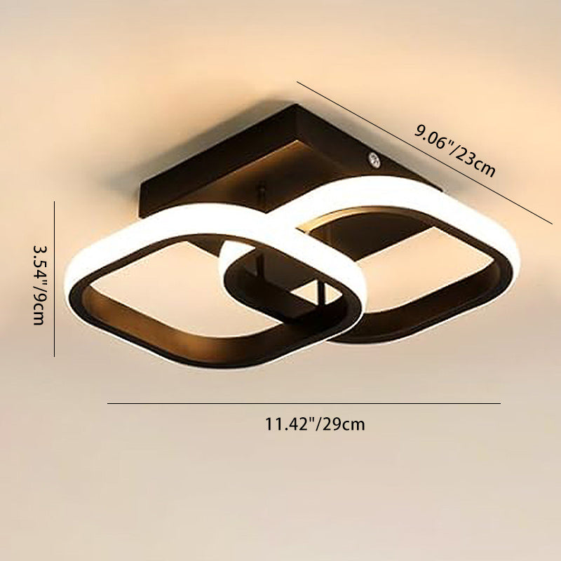 Luz de techo LED de montaje semi empotrado de hierro y aluminio redondo cuadrado moderno minimalista para pasillo 