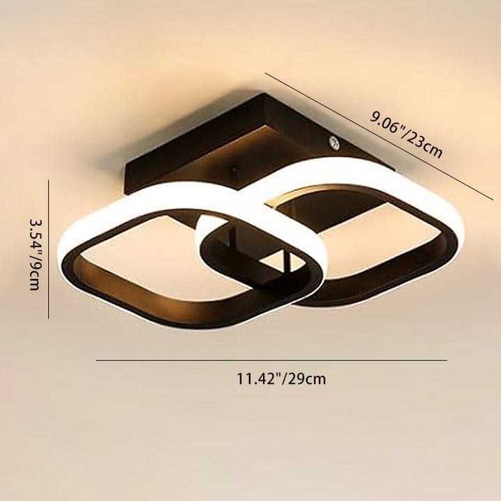 Luz de techo LED de montaje semi empotrado de hierro y aluminio redondo cuadrado moderno minimalista para pasillo 