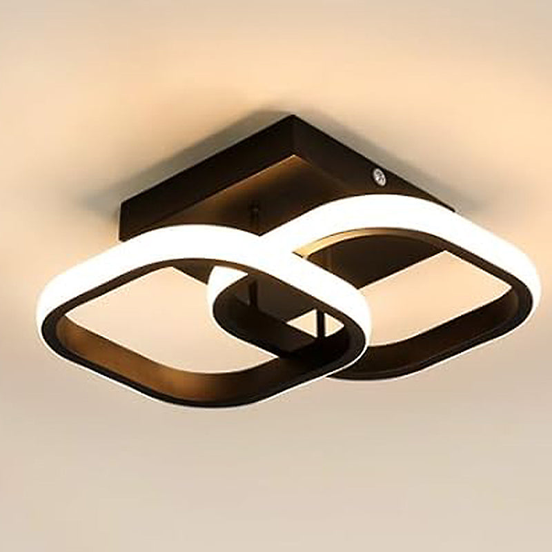 Luz de techo LED de montaje semi empotrado de hierro y aluminio redondo cuadrado moderno minimalista para pasillo 