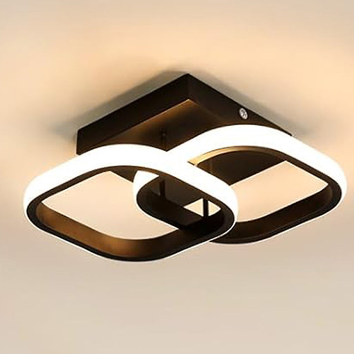 Luz de techo LED de montaje semi empotrado de hierro y aluminio redondo cuadrado moderno minimalista para pasillo 