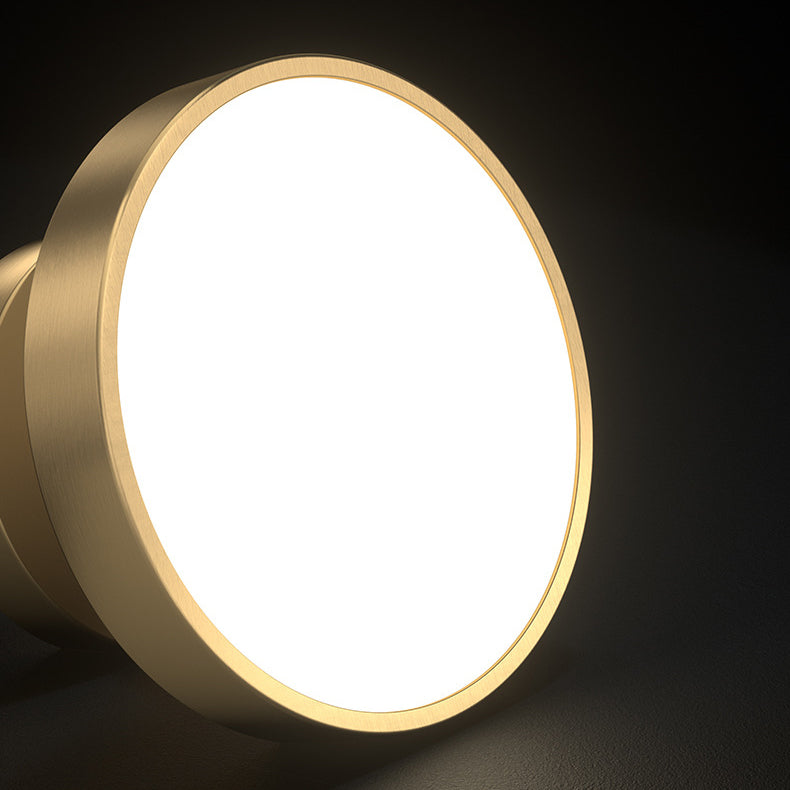 Luz de techo LED semiencastrada de cúpula redonda minimalista moderna de cobre y acrílico para pasillo 
