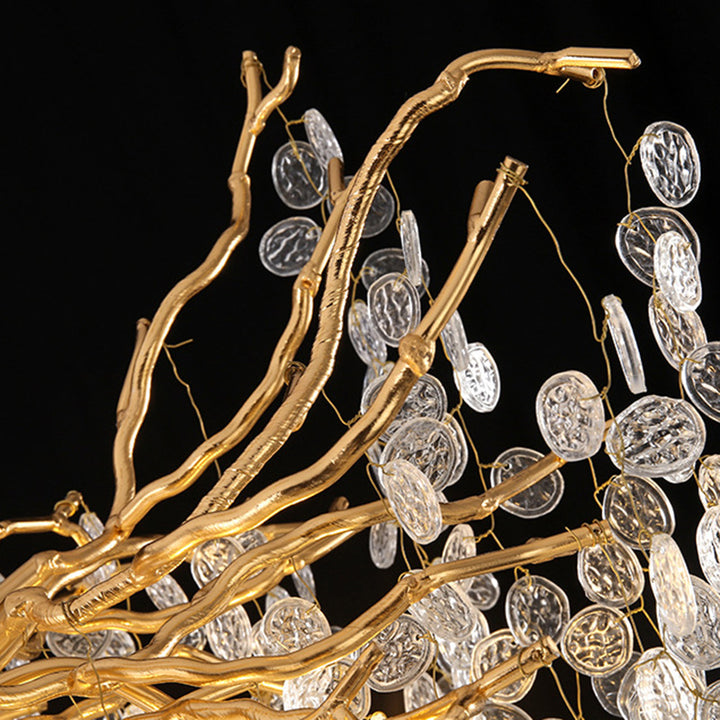 Chandelier Traditionnel Français en Aluminium Rond avec Cristaux et Branches, 9/12/14 Lumières pour Salon 