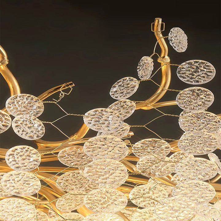 Chandelier Traditionnel Français en Aluminium Rond avec Cristaux et Branches, 9/12/14 Lumières pour Salon 