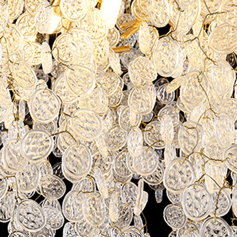 Chandelier Traditionnel Français en Aluminium Rond avec Cristaux et Branches, 9/12/14 Lumières pour Salon 