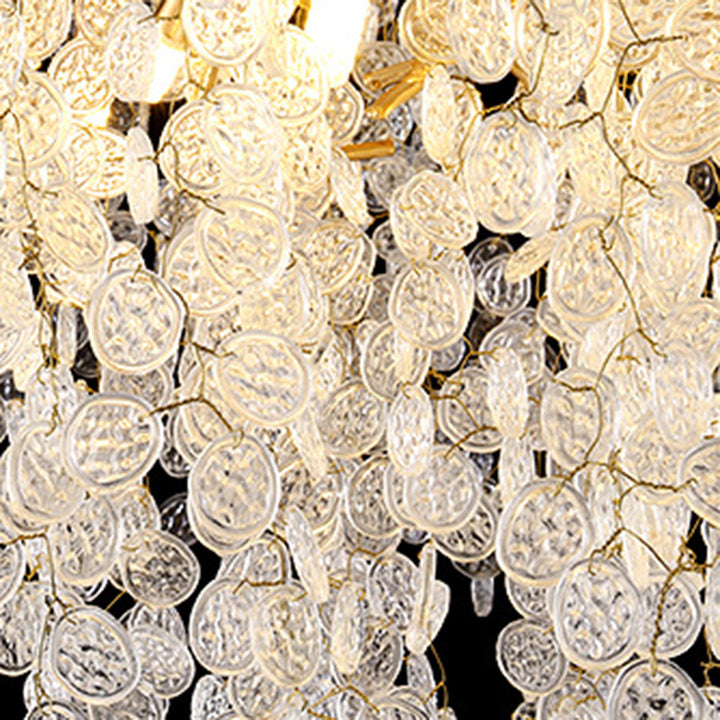 Chandelier Traditionnel Français en Aluminium Rond avec Cristaux et Branches, 9/12/14 Lumières pour Salon 