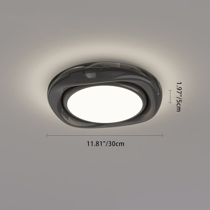 Modern Minimalist Round Dome Iron Aluminum Acrylic LED Flush Mount Ceiling Light For Living Room