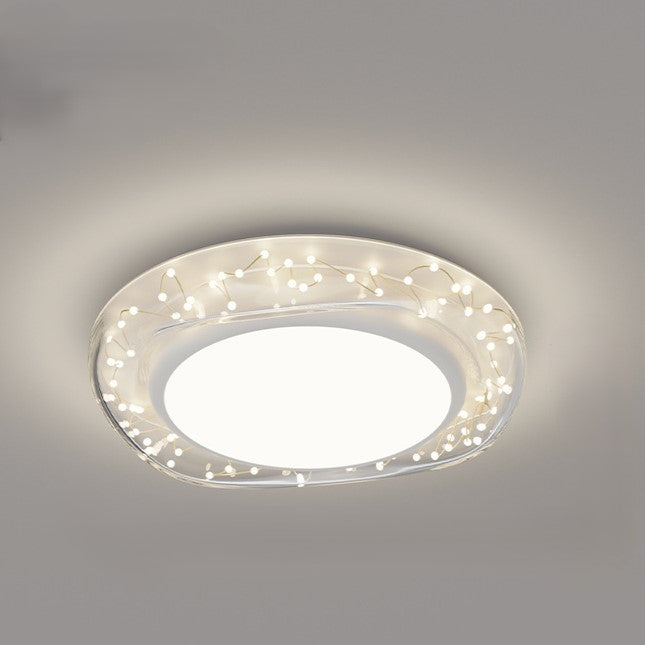 Plafonnier LED Minimaliste Moderne en Dôme Rond en Fer Aluminium Acrylique pour Salon 