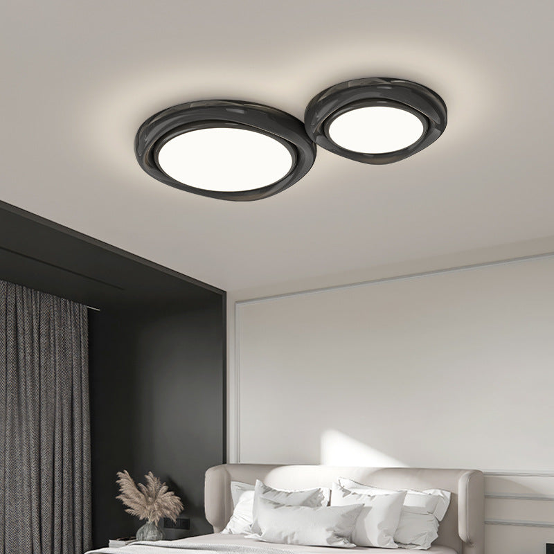 Plafonnier LED Minimaliste Moderne en Dôme Rond en Fer Aluminium Acrylique pour Salon 