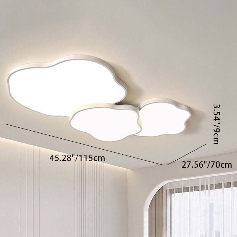 Plafonnier LED en forme de nuage minimaliste moderne en fer et acrylique pour chambre à coucher 