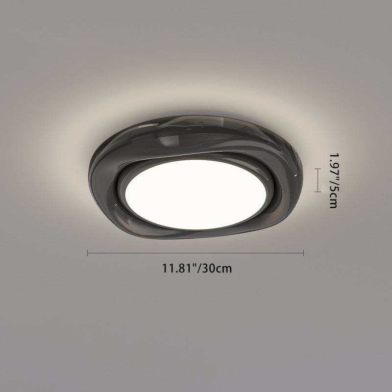 Plafonnier LED Minimaliste Moderne en Dôme Rond en Fer Aluminium Acrylique pour Salon 