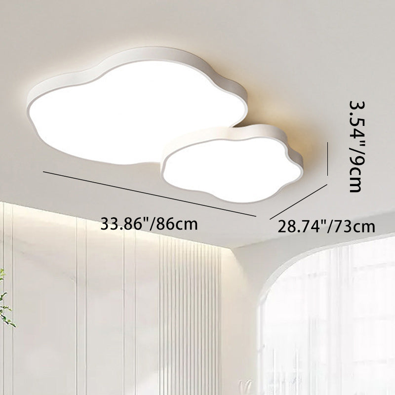 Plafonnier LED en forme de nuage minimaliste moderne en fer et acrylique pour chambre à coucher 