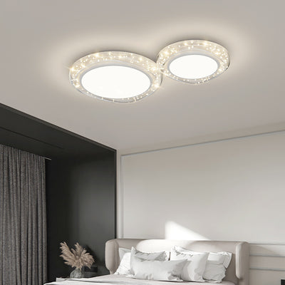 Plafonnier LED Minimaliste Moderne en Dôme Rond en Fer Aluminium Acrylique pour Salon 