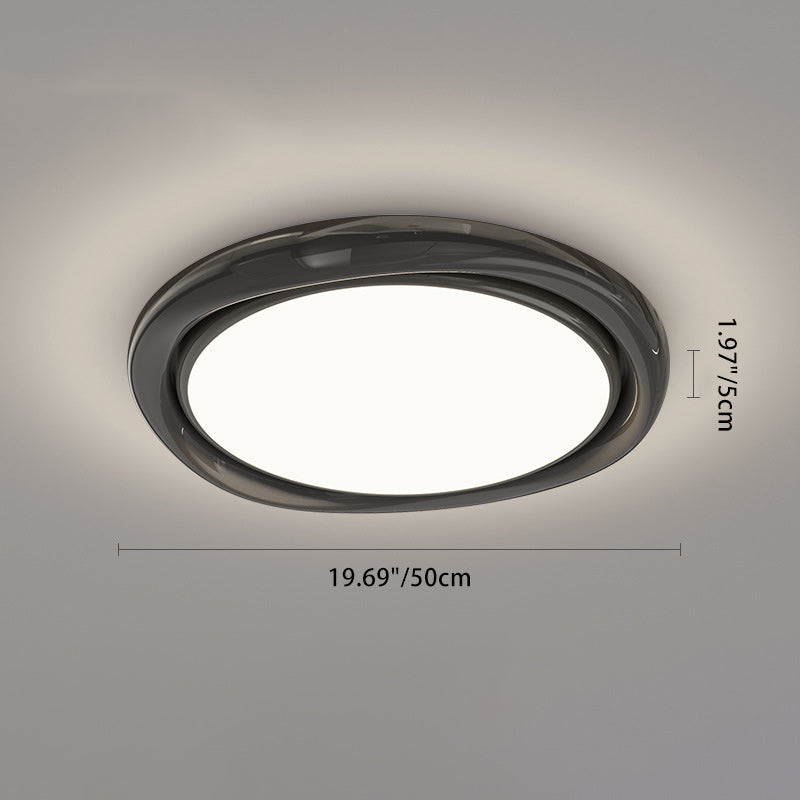 Plafonnier LED Minimaliste Moderne en Dôme Rond en Fer Aluminium Acrylique pour Salon 