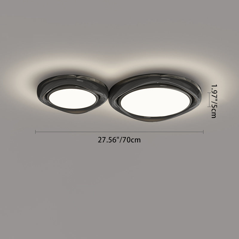 Plafonnier LED Minimaliste Moderne en Dôme Rond en Fer Aluminium Acrylique pour Salon 