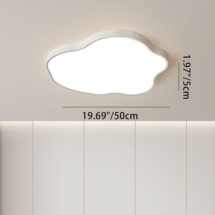Modern Minimalist Cloud Shaped Iron Acrylic LED Flush Mount Ceiling Light For Bedroom