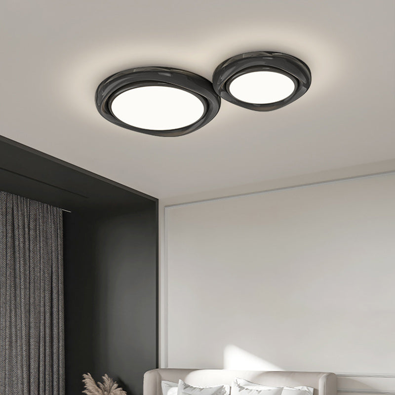 Plafonnier LED Minimaliste Moderne en Dôme Rond en Fer Aluminium Acrylique pour Salon 