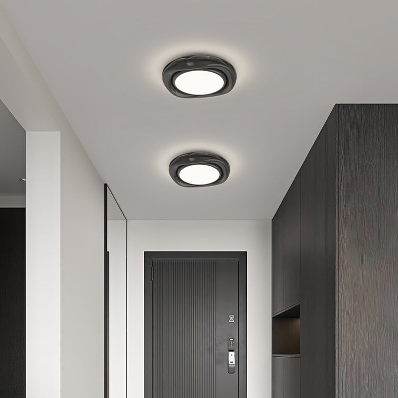 Plafonnier LED Minimaliste Moderne en Dôme Rond en Fer Aluminium Acrylique pour Salon 