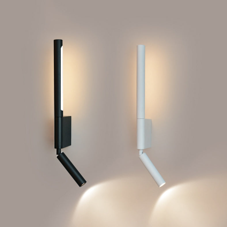 Moderne minimalistische Pull-up-drehbare Zylinderlineare PVC-Eisen-Aluminium-LED-Wandleuchte für das Schlafzimmer 