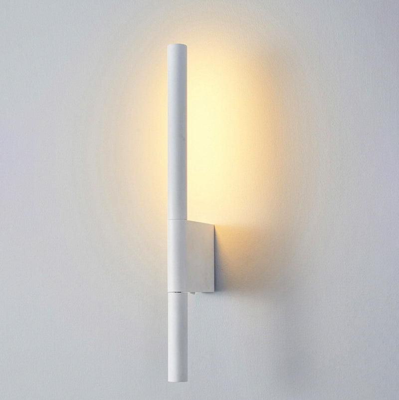 Modern Minimalist Pull Up Rotating Cylinder Linear PVC Iron Aluminum LED Wall Sconce Lamp For Bedroom