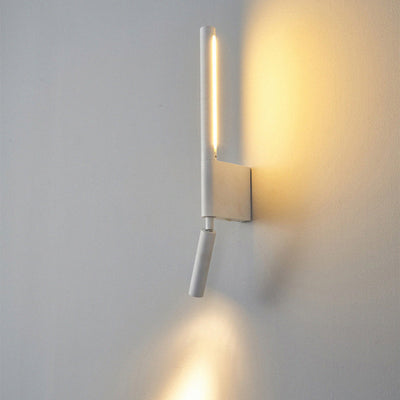 Modern Minimalist Pull Up Rotating Cylinder Linear PVC Iron Aluminum LED Wall Sconce Lamp For Bedroom