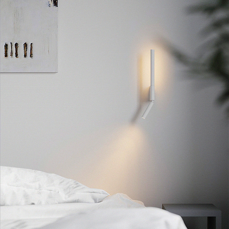 Moderne minimalistische Pull-up-drehbare Zylinderlineare PVC-Eisen-Aluminium-LED-Wandleuchte für das Schlafzimmer 