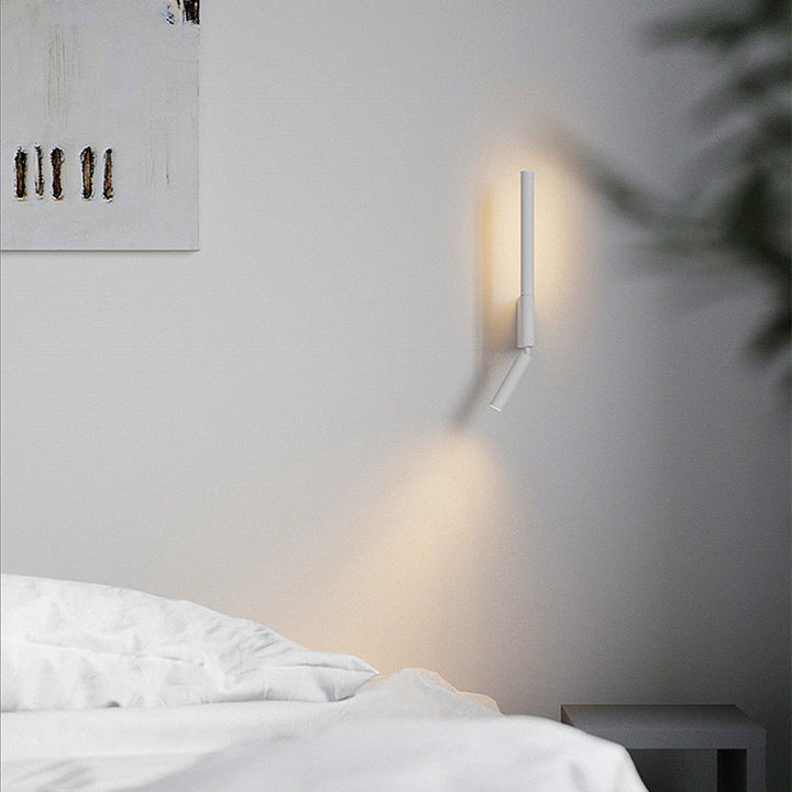 Moderne minimalistische Pull-up-drehbare Zylinderlineare PVC-Eisen-Aluminium-LED-Wandleuchte für das Schlafzimmer 