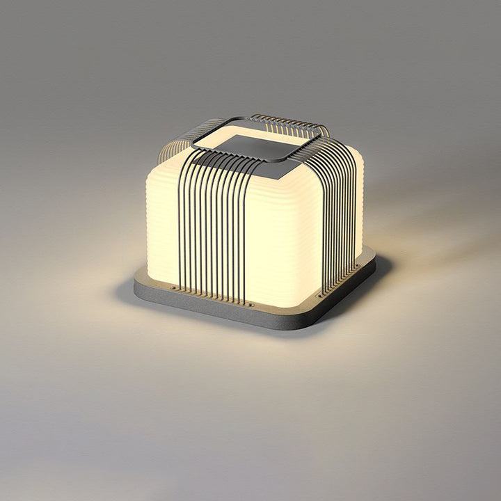 Modern Minimalist Solar Waterproof Square PE Stainless Steel LED Outdoor Light For Outdoor