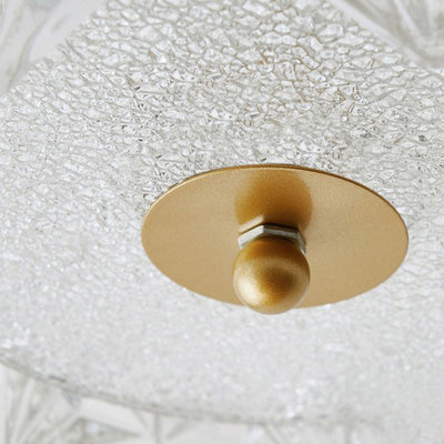 Plafonnier LED en verre et fer en forme de dôme rond moderne pour chambre à coucher 